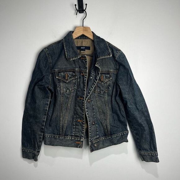 GAP 100% Cotton Medium Wash Denim Jean Jacket M - Picture 1 of 6